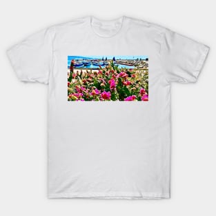 Flowers and Boats in Aqaba Watercolor T-Shirt